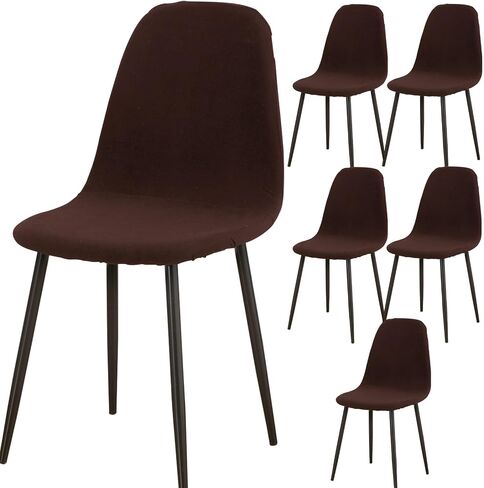 Vapor Fitness Shell Chair Covers for Dining Chairs, Mid Century Modern Dining Chair Covers Set of 2/4/6, Lounge Armless Chair Cover-Camel||4PCS in Saudi Arabia