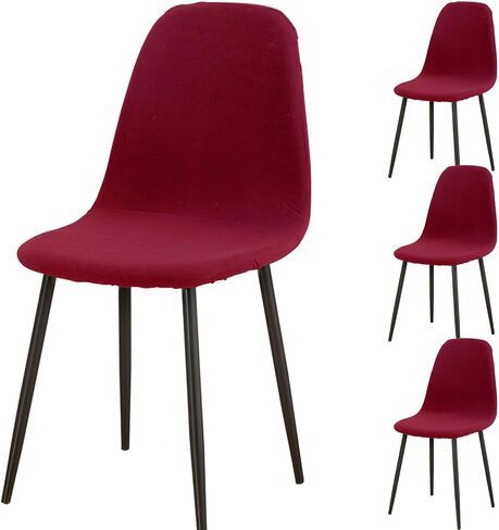 Vapor Fitness Shell Chair Covers for Dining Chairs, Mid Century Modern Dining Chair Covers Set of 2/4/6, Lounge Armless Chair Cover-Camel||4PCS in Saudi Arabia