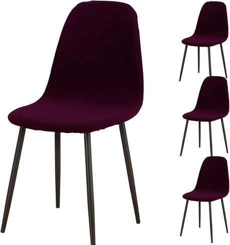 Vapor Fitness Shell Chair Covers for Dining Chairs, Mid Century Modern Dining Chair Covers Set of 2/4/6, Lounge Armless Chair Cover-Camel||4PCS in Saudi Arabia