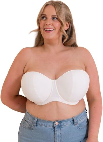 Curvy Kate Women's Luxe Strapless Multiway Underwire Bra, CK2601, Pearl Ivory, 32G in Saudi Arabia