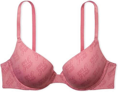 Victoria's Secret Pink Wear Everywhere Smooth Push Up Bra Color Soft Begonia Script New in Kuwait