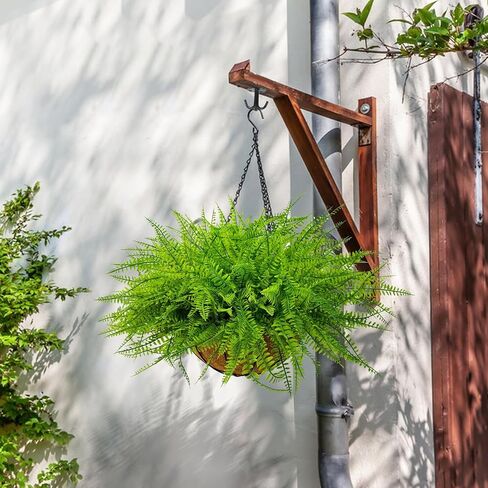 2 Set Artificial Ferns for Outdoors with Coconut Baskets, Fake Hanging Boston Ferns with 12" Coir Pot &Chain,UV Resistant Faux Hanging Persian Grass Baskets for Outdoor Porch Patio Decor in Saudi Arabia