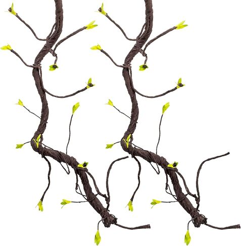 2PCS 55.1inch Bendable Thick Artificial Tree Branches Long Flexible Branch with Leaves Fake Thick Trunk Vine Stems for Wall Hanging Reptile Climbing Indoor Outdoor Arch Home Garden Decor in Saudi Arabia