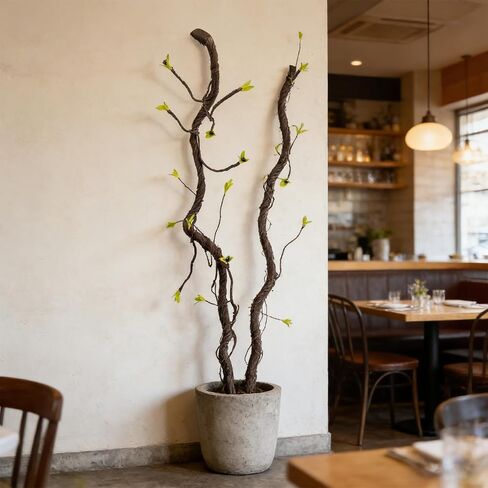 2PCS 55.1inch Bendable Thick Artificial Tree Branches Long Flexible Branch with Leaves Fake Thick Trunk Vine Stems for Wall Hanging Reptile Climbing Indoor Outdoor Arch Home Garden Decor in Saudi Arabia