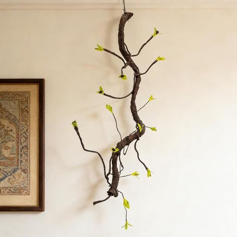 2PCS 55.1inch Bendable Thick Artificial Tree Branches Long Flexible Branch with Leaves Fake Thick Trunk Vine Stems for Wall Hanging Reptile Climbing Indoor Outdoor Arch Home Garden Decor in Saudi Arabia