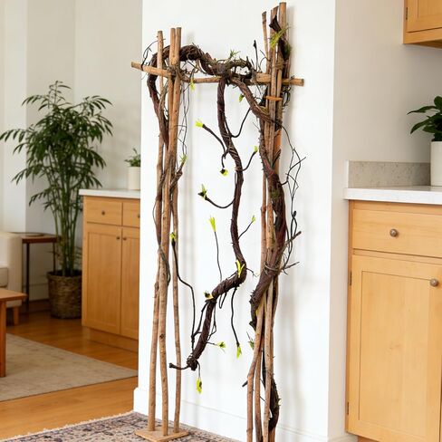 2PCS 55.1inch Bendable Thick Artificial Tree Branches Long Flexible Branch with Leaves Fake Thick Trunk Vine Stems for Wall Hanging Reptile Climbing Indoor Outdoor Arch Home Garden Decor in Saudi Arabia