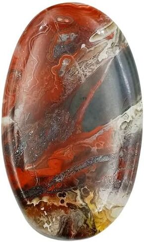 SGM Shop™ Natural Oval Shape Palm Stone Cabochon Loose Gemstone 30-40 mm Size Flat Back AA+ Quality For Jewelry Making, Meditation, Stress Relief, Wire Wrapping Crystals in Saudi Arabia