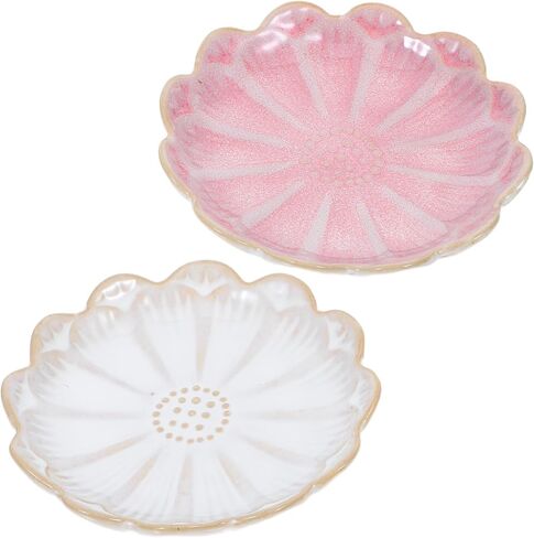 Zerodeko 2pcs Flower Shaped Small Jewelry Dish Ceramic Jewelry Plate for Women Decorative Plate Entryway Key Bowl Vanity Organizer Tray in Saudi Arabia