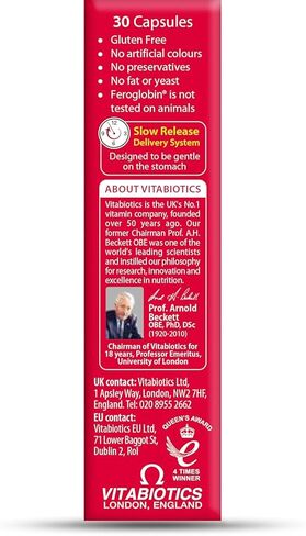 UK's Feroglobin Capsules | Gentle Iron - Reduce Tiredness & Fatigue (Pack of 1) in Saudi Arabia