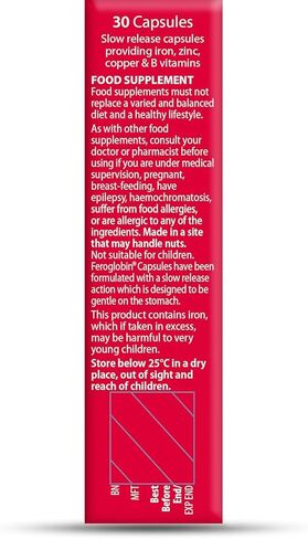 UK's Feroglobin Capsules | Gentle Iron - Reduce Tiredness & Fatigue (Pack of 1) in Saudi Arabia