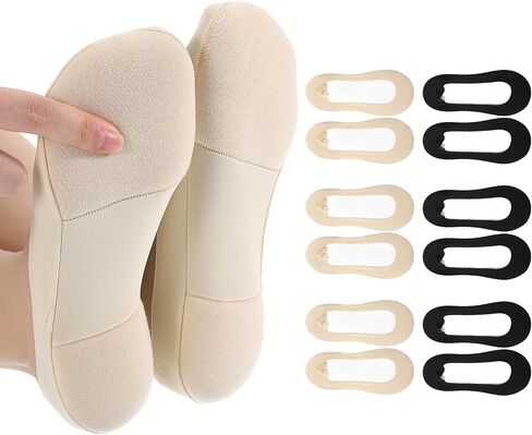 6 Pairs No Show Socks for Women with Sponge Padding, Non Slip Invisible Flat Socks, Soft Breathable No Show Liner Sock for Work, Running, Yoga, Sports, and Everyday Wear in Saudi Arabia