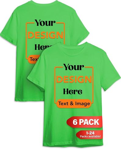 Custom T-Shirts - Design Your Own Shirt - Front and Back Printing on Shirts for Adult - Add Your Image Photo Logo Text Number in Saudi Arabia