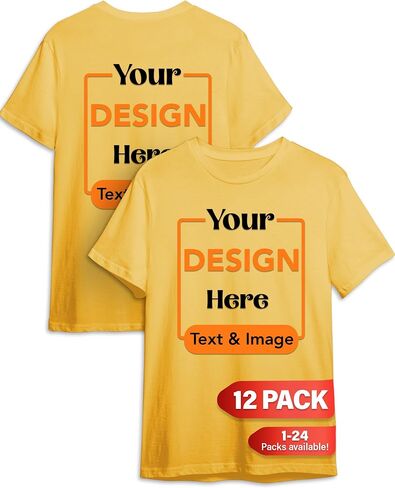 Custom T-Shirts - Design Your Own Shirt - Front and Back Printing on Shirts for Adult - Add Your Image Photo Logo Text Number in Saudi Arabia