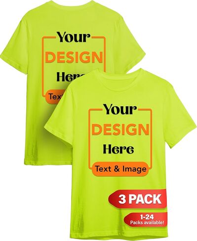 Custom T-Shirts - Design Your Own Shirt - Front and Back Printing on Shirts for Adult - Add Your Image Photo Logo Text Number in Saudi Arabia