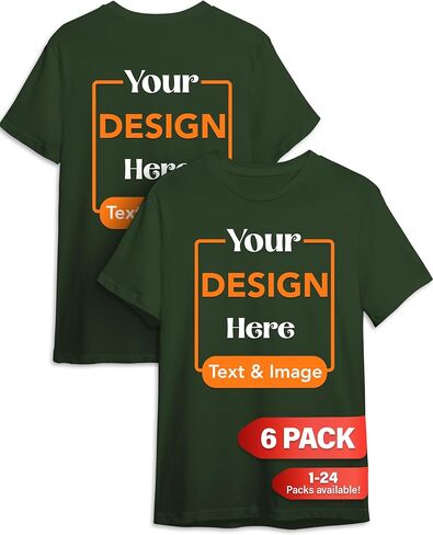 Custom T-Shirts - Design Your Own Shirt - Front and Back Printing on Shirts for Adult - Add Your Image Photo Logo Text Number in Saudi Arabia