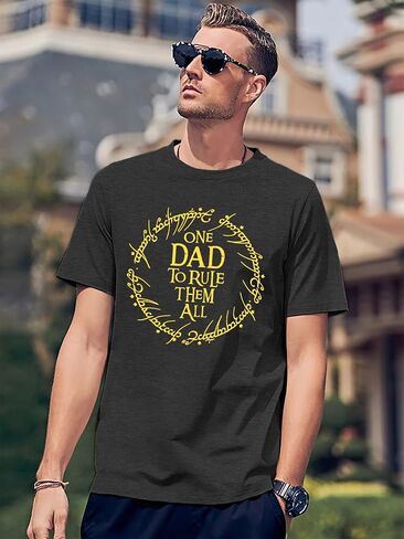 Dad Shirt Men Father's Day Tops One Dad to Rule Them All Tee Shirt Daddy Birthday Gift Shirts Casual Tops in Saudi Arabia