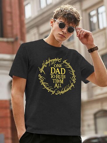 Dad Shirt Men Father's Day Tops One Dad to Rule Them All Tee Shirt Daddy Birthday Gift Shirts Casual Tops in Saudi Arabia