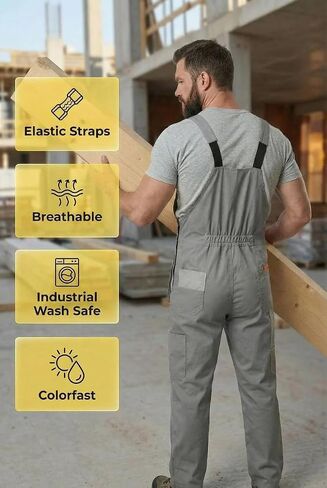 UNIONWORKWEAR PRO Men's Water-Resistant Utility Bib Overalls in Saudi Arabia