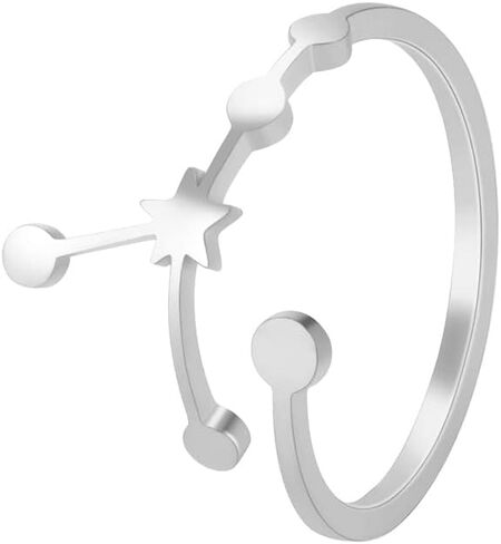 Stainless Steel Adjustable 12 Zodiac Sign Rings for Women Constellation Ring Gift for Girlfriend Birthday in Saudi Arabia