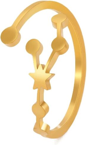 Stainless Steel Adjustable 12 Zodiac Sign Rings for Women Constellation Ring Gift for Girlfriend Birthday in Saudi Arabia