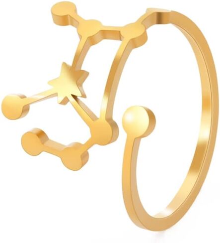 Stainless Steel Adjustable 12 Zodiac Sign Rings for Women Constellation Ring Gift for Girlfriend Birthday in Saudi Arabia