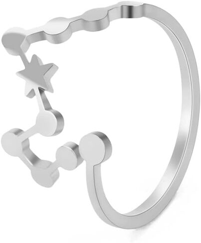 Stainless Steel Adjustable 12 Zodiac Sign Rings for Women Constellation Ring Gift for Girlfriend Birthday in Saudi Arabia