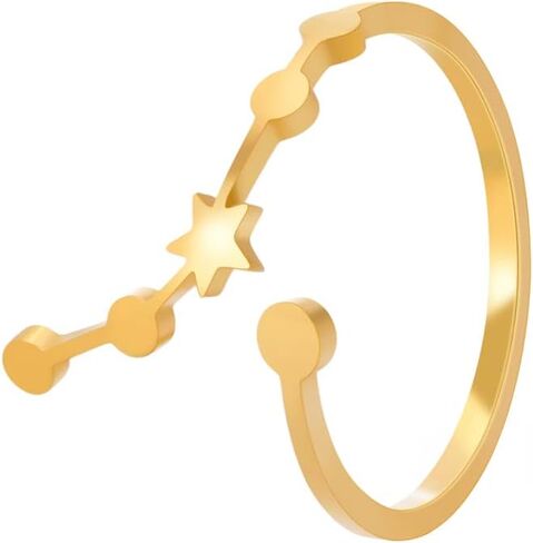 Stainless Steel Adjustable 12 Zodiac Sign Rings for Women Constellation Ring Gift for Girlfriend Birthday in Saudi Arabia