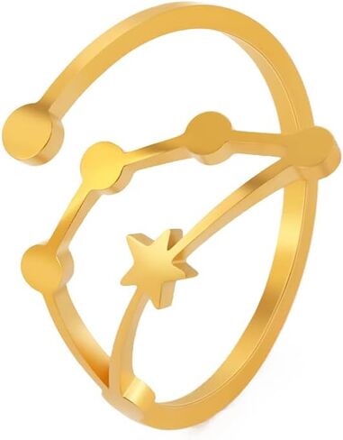 Stainless Steel Adjustable 12 Zodiac Sign Rings for Women Constellation Ring Gift for Girlfriend Birthday in Saudi Arabia