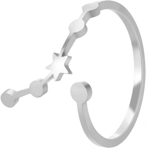 Stainless Steel Adjustable 12 Zodiac Sign Rings for Women Constellation Ring Gift for Girlfriend Birthday in Saudi Arabia