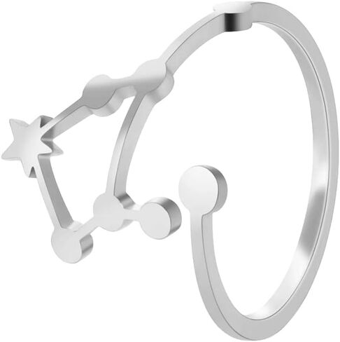 Stainless Steel Adjustable 12 Zodiac Sign Rings for Women Constellation Ring Gift for Girlfriend Birthday in Saudi Arabia