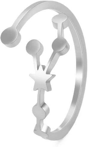 Stainless Steel Adjustable 12 Zodiac Sign Rings for Women Constellation Ring Gift for Girlfriend Birthday in Saudi Arabia