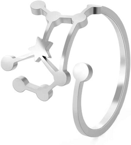 Stainless Steel Adjustable 12 Zodiac Sign Rings for Women Constellation Ring Gift for Girlfriend Birthday in Saudi Arabia