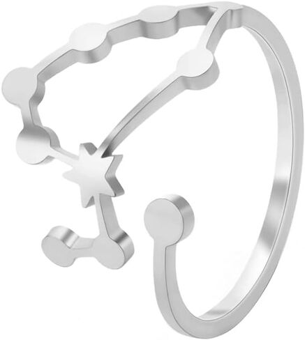 Stainless Steel Adjustable 12 Zodiac Sign Rings for Women Constellation Ring Gift for Girlfriend Birthday in Saudi Arabia