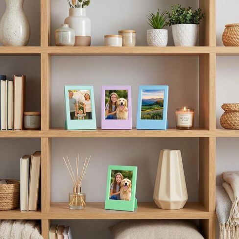 Kenaeeo 24 Pack Small Picture Frames 2x3 Mini Picture Frames for Fujifilm Instax Mini Film Polaroid Frame Colorful Tabletop Photo Display with Stand, Home Office Decor in Saudi Arabia