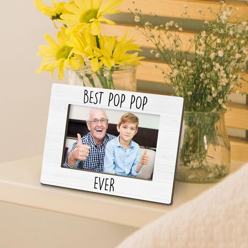 Best Pop Pop Ever Gift Picture Frame, Grandpa Gifts for Papa Grandad from Grandkids Granddaughter, Grandfather Presents for Fathers Day Photo Frame 4x6 Horizontal Photo for Tabletop Display in Saudi Arabia