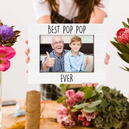 Best Pop Pop Ever Gift Picture Frame, Grandpa Gifts for Papa Grandad from Grandkids Granddaughter, Grandfather Presents for Fathers Day Photo Frame 4x6 Horizontal Photo for Tabletop Display in Saudi Arabia