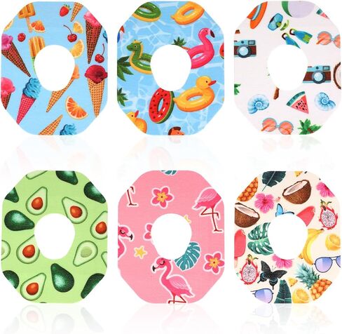 24pcs Adhesive Over Patches for Dexcom G7, Summer Theme Waterproof Sensor Covers Stickers with 6 Style Breathable Adhesive Tape Patches for Dexcom Accessories in Saudi Arabia
