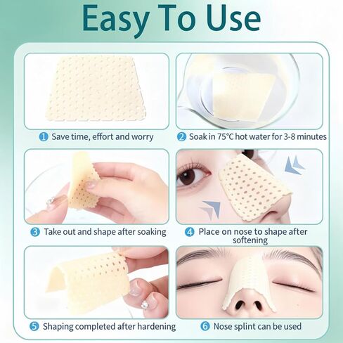 Thermoplastic Nasal Splint & Tape Set,External Nose Support Brace for Rhinoplasty,Broken Nose Immobilization,Post Surgery Nose Protection Kit for Rhinoplasty Recovery,ENT Orthopedic Fixation Splint in Saudi Arabia