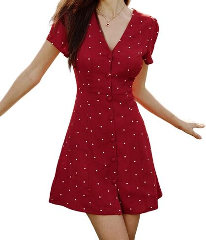 RIHOAS Womens V Neck Button-up Shirt Mini Dress for Women | A-Line Slim Fit Casual Office Work Dress 2026 in Kuwait