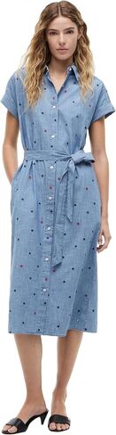 Tommy Hilfiger Women's Short Sleeve Cotton Chambray Shirt Dress Business Casual Dress in Kuwait