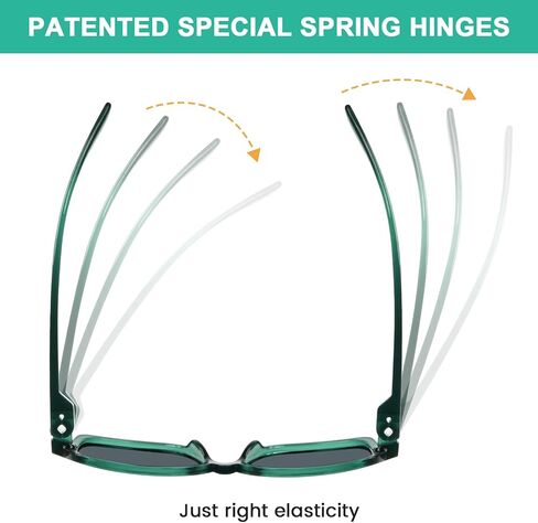 Eyekepper Metalless Screwless Spring Hinges Bifocal Sunglasses Men Women Sunshine Readers for Outdoor Sports, Driving & Fishing Green +2.00 in Kuwait