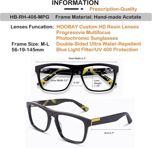 Photochromic Progressive Multifocus Reading Glasses Men, Progressive Readers No Line Quick-Transition Sunglasses in Kuwait