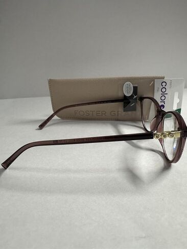 Foster Grant Coloread Reading Glasses, Cat Eye Frame, rose brown. Crystal Vision FGLR24 +1.75 in Kuwait