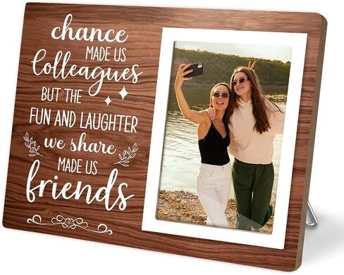 Coworker Gift Picture Frame, Friend Photo Frame, Gifts for Best Work Friend, Worker Leaving Gifts, Retirement&Farewell or New Job Gift,Chance Made Us Colleagues 4x6 Photo (Brown03) in Kuwait