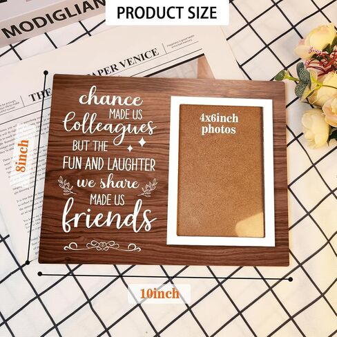 Coworker Gift Picture Frame, Friend Photo Frame, Gifts for Best Work Friend, Worker Leaving Gifts, Retirement&Farewell or New Job Gift,Chance Made Us Colleagues 4x6 Photo (Brown03) in Saudi Arabia