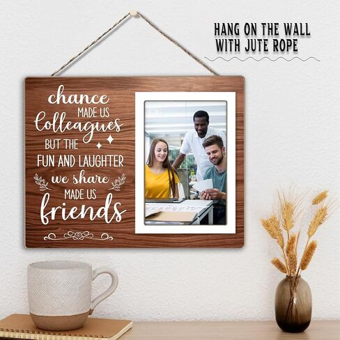 Coworker Gift Picture Frame, Friend Photo Frame, Gifts for Best Work Friend, Worker Leaving Gifts, Retirement&Farewell or New Job Gift,Chance Made Us Colleagues 4x6 Photo (Brown03) in Saudi Arabia