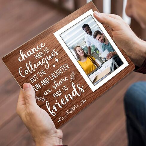 Coworker Gift Picture Frame, Friend Photo Frame, Gifts for Best Work Friend, Worker Leaving Gifts, Retirement&Farewell or New Job Gift,Chance Made Us Colleagues 4x6 Photo (Brown03) in Saudi Arabia