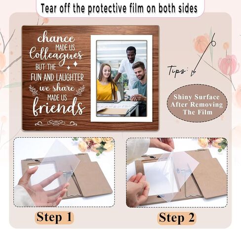 Coworker Gift Picture Frame, Friend Photo Frame, Gifts for Best Work Friend, Worker Leaving Gifts, Retirement&Farewell or New Job Gift,Chance Made Us Colleagues 4x6 Photo (Brown03) in Saudi Arabia