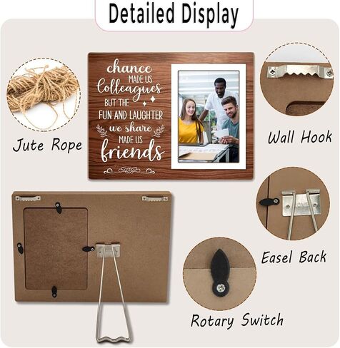 Coworker Gift Picture Frame, Friend Photo Frame, Gifts for Best Work Friend, Worker Leaving Gifts, Retirement&Farewell or New Job Gift,Chance Made Us Colleagues 4x6 Photo (Brown03) in Saudi Arabia