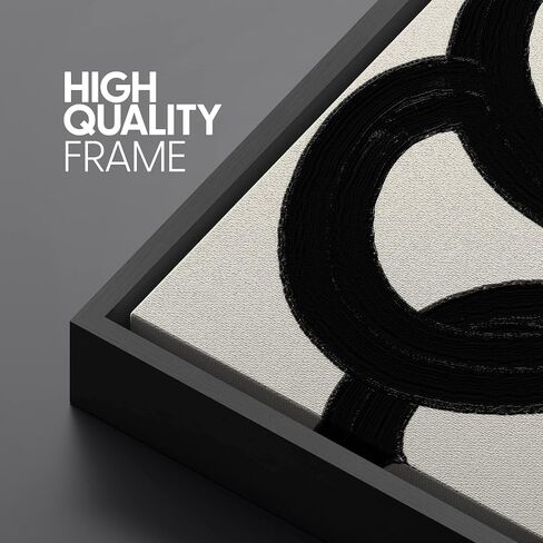 SIGNLEADER Framed Canvas Print Wall Art Set Duotone Minimal Dark Brush Stroke Landscape Abstract Shapes Illustrations Modern Art Boho Decorative for Living Room, Bedroom, Office - 24"x36"x3 BLACK in Saudi Arabia